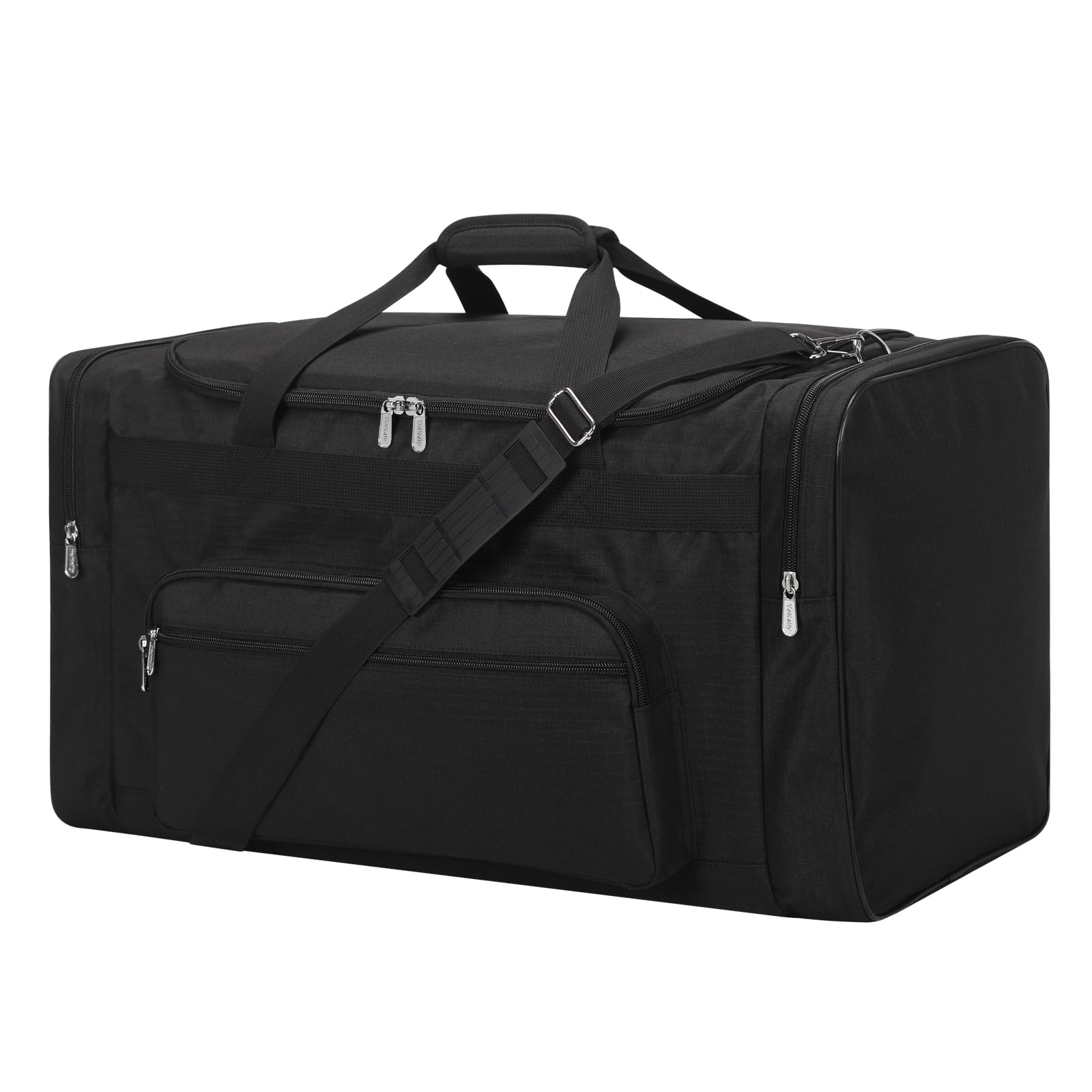 Sport Holdall Duffle Bag 75L Gym Duffle Bag with Shoulder Strap Overnight Weekender Bag for Men and Women (Black, 75L)