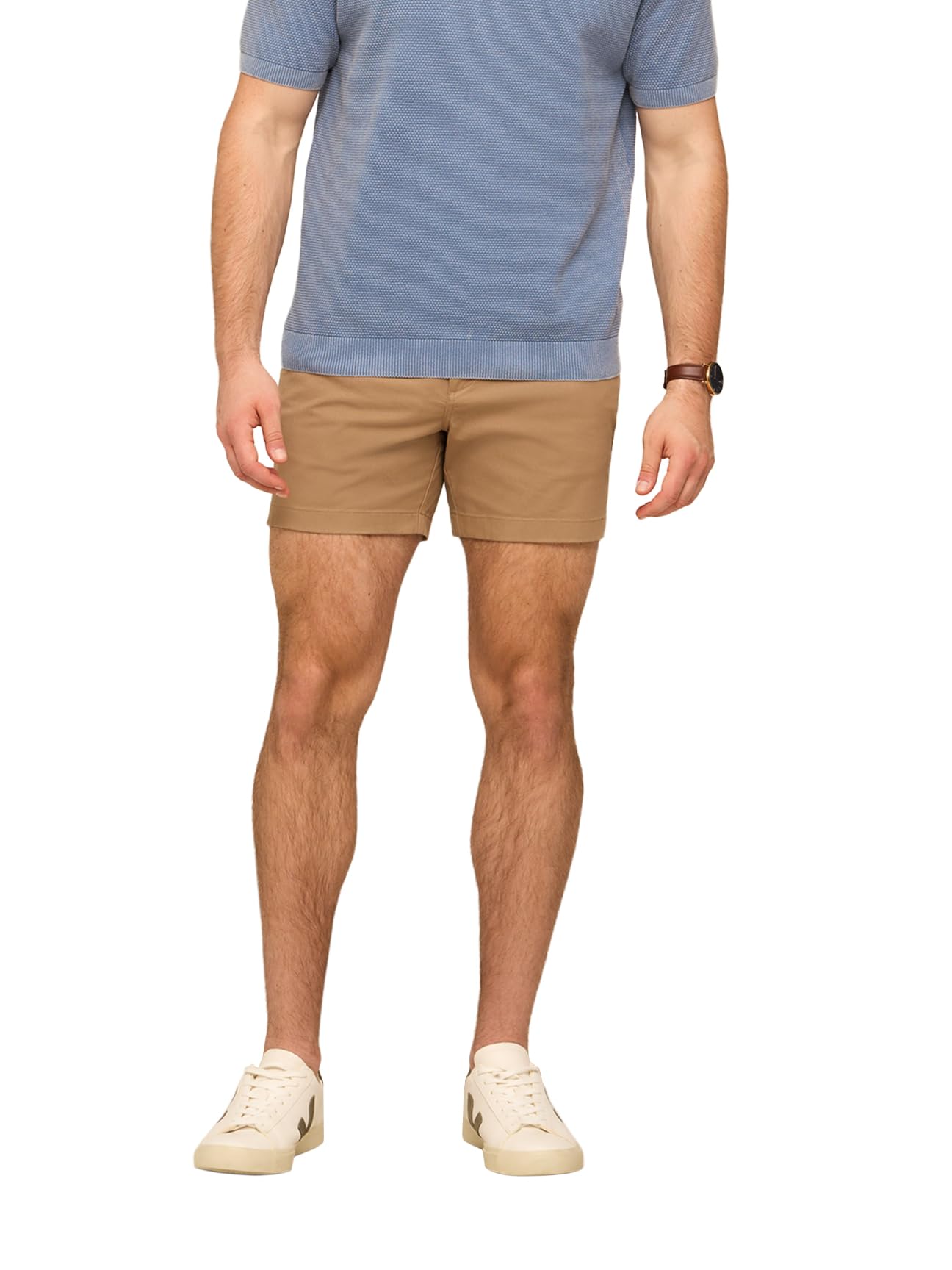 Chubbies Chino Shorts Men 5.5 Inch - Mens Shorts Casual with Elastic Waistband, Side and Back Pockets, Stretch Cotton Blend (Cinnamon Dusts, Large) Image