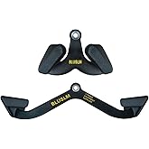 BLUSLM LAT Pull Down Bar for Cable Machine, LAT Pulldown Attachments T-bar V-bar Cable Attachment for Gym, Back Tricep Streng