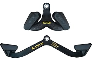 BLUSLM LAT Pull Down Bar for Cable Machine, LAT Pulldown Attachments T Bar V Bar Cable Attachment, Back Tricep Bar Strength Training Handle