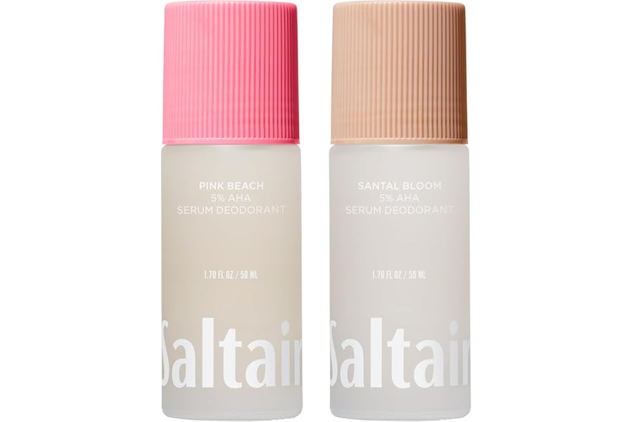 Saltair Serum Deodorant Signature Scents 2 Pack. 5% AHA Formula. Lactic Acid and Mandelic Acid Deodorant. Aluminum Free Odor Control for Women and Men. Travel Essentials, 2x 1.7oz Roll On