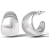 Jessica Simpson Silver of Gold-Tone Hoop Earrings for Women Trendy, Drop or Hoops Earrings Silver or Gold Tone-Plated