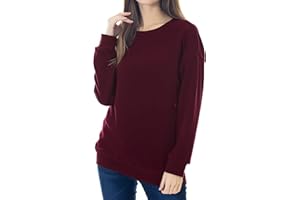 Smallshow Fleece Maternity Nursing Sweatshirt Long Sleeve Breastfeeding Tops
