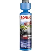 SONAX Clear View Windshield Washer Fluid Concentrate, Wiper Fluid, 8.45 oz | Concentrated windshield washer fluid makes over 6 gallons and removes oil, road grime and film for streak-free glass.