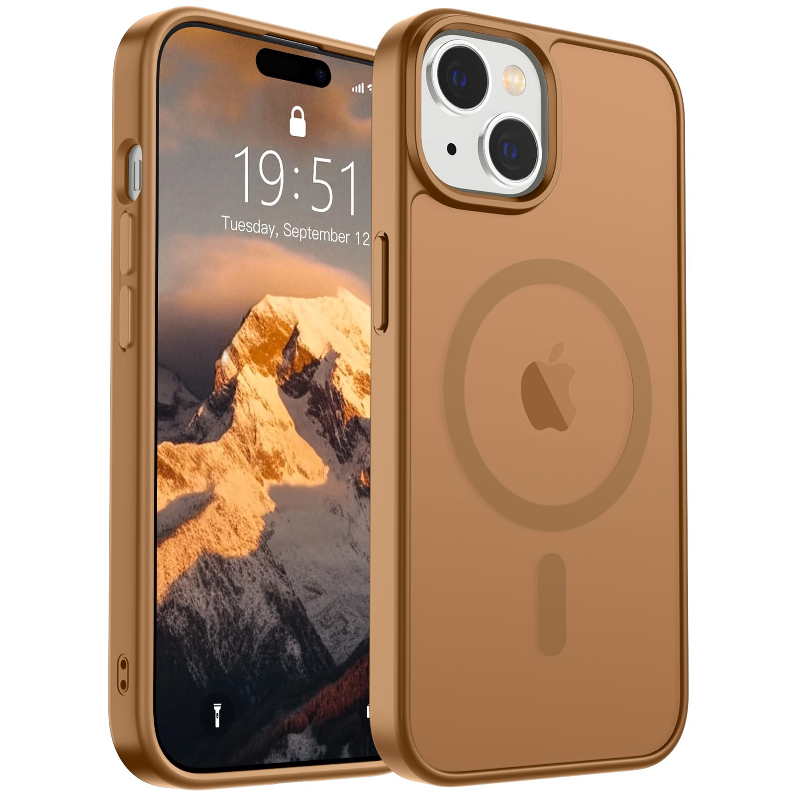 Photo 1 of SUPFINE Magnetic for iPhone 15 Case (Compatible with MagSafe) (Military Grade Drop Protection) Slim Translucent Matte Shockproof with Anti-Fingerprint Phone Case, Brown