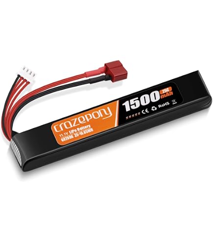 Hilldow Batería LiPo Airsoft de 11.1 V 1200 mAh 30C recargable Butterfly Nunchuck Pack Baterías de alto rendimiento compatibles con Mini conector Tamiya para pistolas de Airsoft modelo de rifle Hilldow Batería LiPo Airsoft de 11.1 V 1200 mAh 30C recargable Butterfly Nunchuck Pack Baterías de alto rendimiento compatibles con Mini conector Tamiya para pistolas de Airsoft modelo de rifle