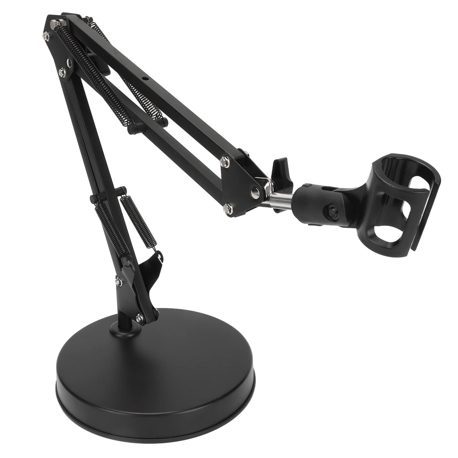 Fockety Microphone Arm Stand, Professional Angle Adjustable Free Rotation Microphone Boom Arm Space Saving Microphone Stand with 1/4 Screw Hole for Livestreaming