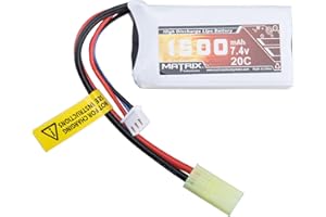 Evike Airsoft - Matrix High Performance 7.4V PEQ Type Airsoft LiPo Battery (Configuration: 1500mAh / 20C / Small Tam)