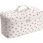 Saikaspotts Padded Travel Case Compatible with Dyson Airwrap Complete Styler and Attachments, Quilted Cotton Portable Storage Bag for Hair Dryer Shark Flexstyle Dyson Airwrap Brush Hair Accessories