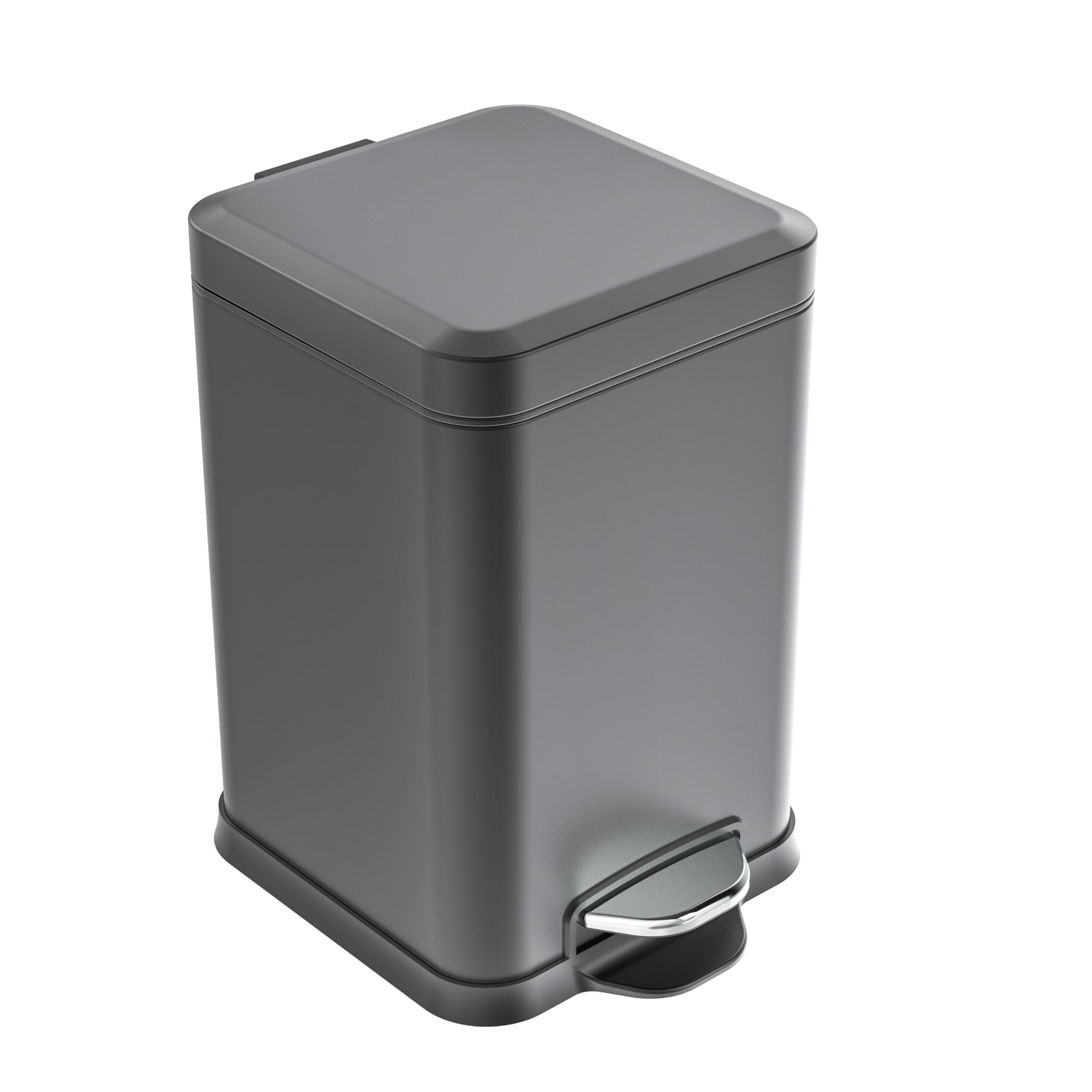 Ruacq Bathroom Trash Can, 1.6 Gallon Trash Bin with Lid, Stainless ...
