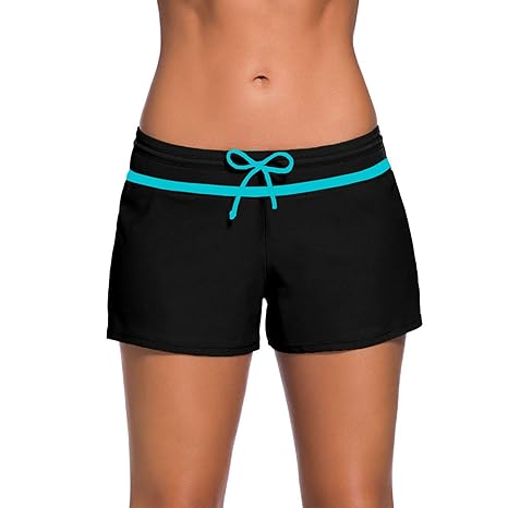UPhitnis Damen Badeshorts UV Schutz Badehose Schnell Trocknendes Schwimmhose Wassersport Boardshorts Schwimmshorts
