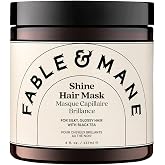 Fable &amp; Mane Shine Hair Mask, Boosts Shine, Tames Frizz and Enhances Colour with Black Tea. 3-Minute, Chai-scented, Hair Gloss Treatment