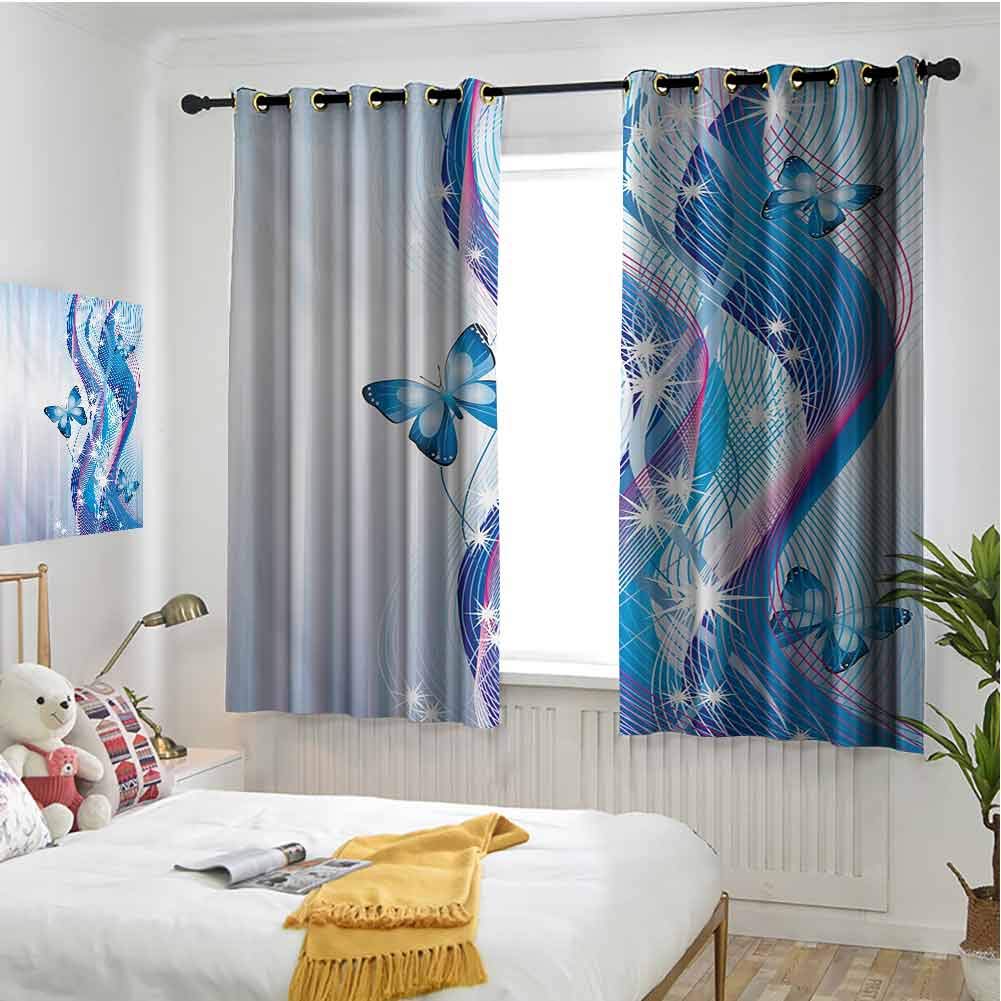 Buy hengshu Navy and Blush Room Darkening Curtains for Bedroom