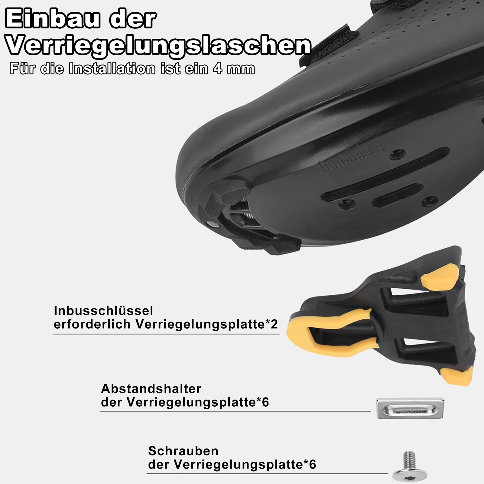 Topiky Fahrradpedale mit -SL System, R21 Self Locking Clipless Fahrradpedale mit Cleats Set, sl pd-rs500 Pedal, Aluminiumlegierung, 9x10CM Rennradpedale, Cleats und Montagematerial 5
