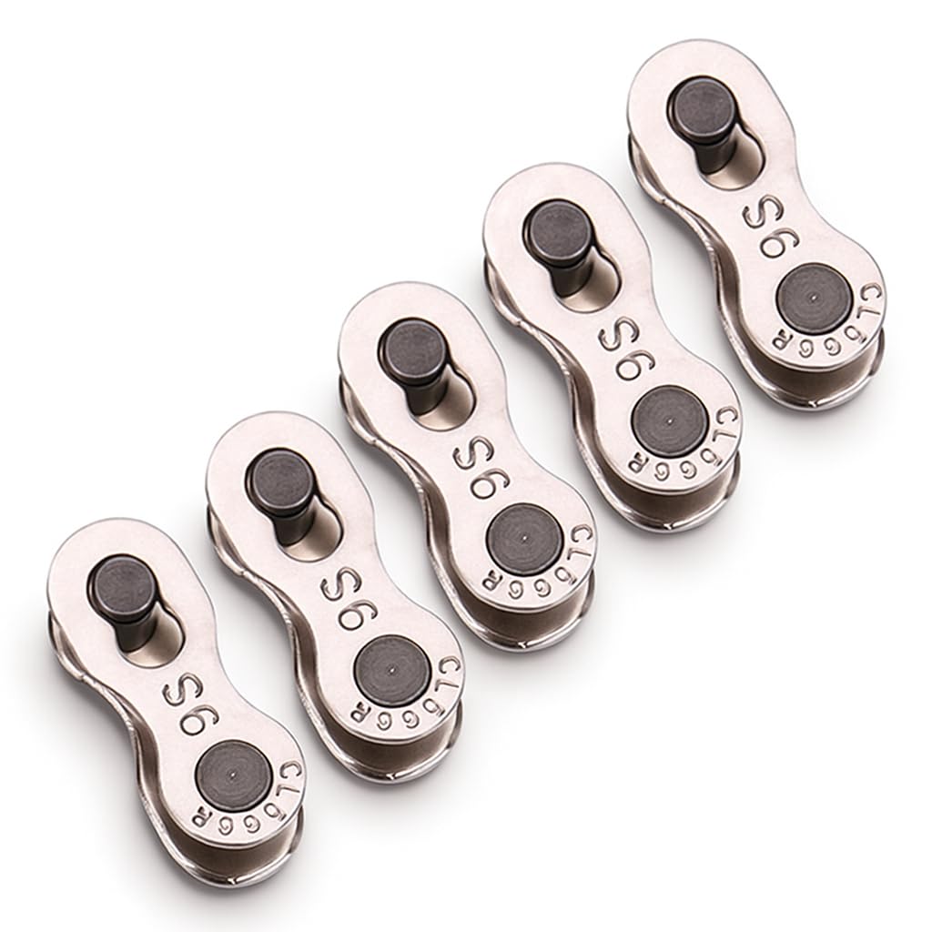 Bnineteenteam Bike Chain Link, 5 Pairs 9 Speed Bike Chain Quick Link Bicycle Chain Link Connector for 8/9/10 Speed