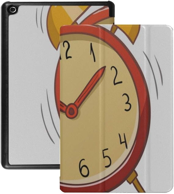Kindle Fire 8 HD Cover Small Exquisite Color Alarm Clock Cover para