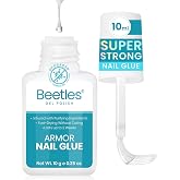 Beetles 10ml Super Strong Nail Glue, 10s Fast-Drying Brush On Glue | Nail Glue for Press on Nails, Acrylic Nail Tips, Upgraded Formula Long Lasting, No UV Needed for Beginners DIY Home