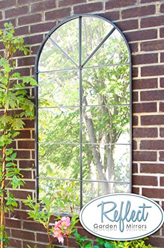 Reflect 4ft 5in x 2ft 3in Metal Arch Glass Garden Mirror
