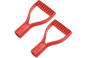 uxcell Shovel D Grip Handle, 30mm Inner Dia PVC for Digging Raking Tools Red 2Pcs