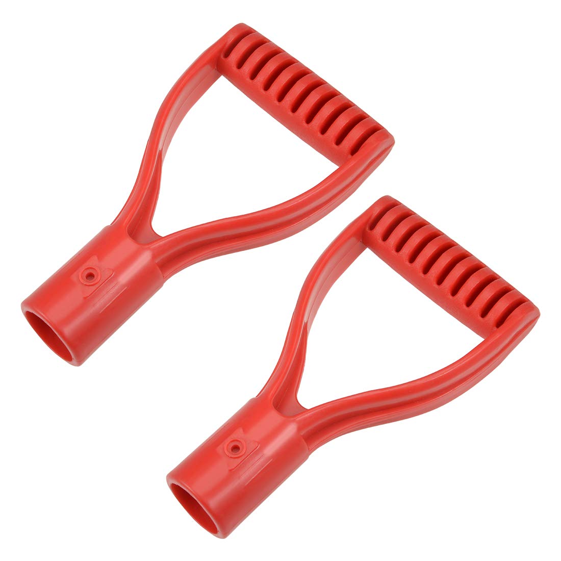 sourcing map Shovel D Grip Handle, 30mm Inner Dia PVC for Digging Raking Tools Red 2Pcs
