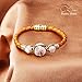 Retro Shaw leather bracelet with natural crystals bangle bracelet magnetic lock gifts for women 6.9 inch