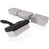YAKCAM Pumice Stone Grill Cleaning Stone 4 Pack, Griddle Brick with Handle | No Chemicals, Reusable Detachable Handle | For Flat Top, BBQ, Cast Iron, Gas Grills | Outdoor Cooking Accessory