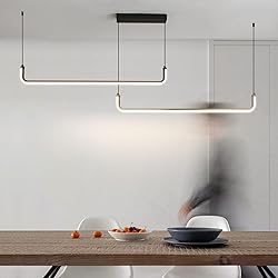 Chandelier, 2-Light Modern Ceiling U-Shaped Pendant