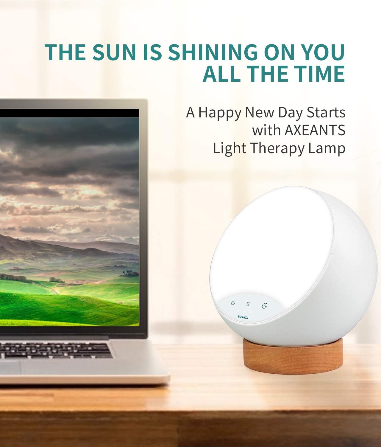 Light Therapy Lamp 10000 Lux Happy Natural Light UV-Free Touch Control with Stepless Brightness Dimming Timmer Function: Health & Personal Care