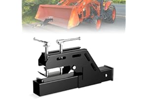 Nautykiks Clamp On Trailer Hitch for Tractor Bucket 2" Non-Slip Tractor Bucket Hitch Receiver Black