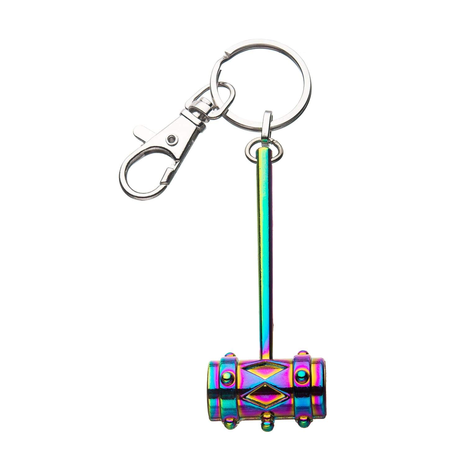 DC Comics Birds of Prey Harley Quinn 3D Mallet with Rainbow Finish Metal Key Chain