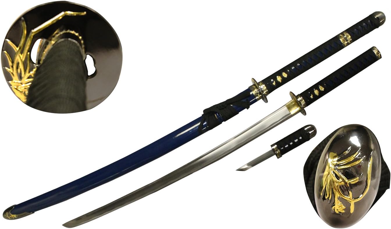 Musha Hand Forged Japanese Katana Samurai Sword - 1045 High Carbon Steel Full Tang Blade for Collection, Gift, Straw Mat Cutting Practice