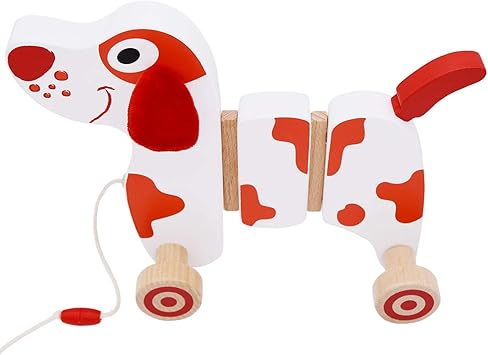 Jouet chien en bois à tirer Clearance