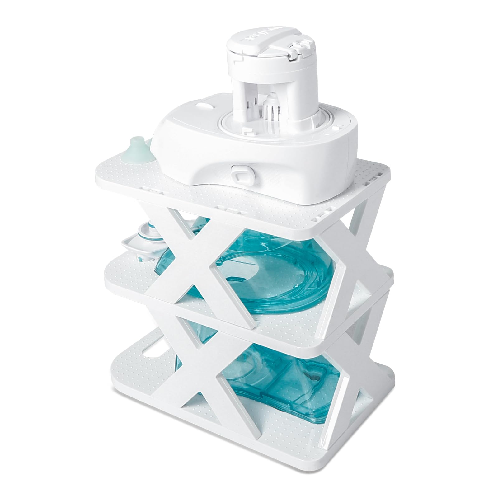 ETCBNIU Countertop Caddy Compatible with Navage Nasal Irrigation System,Nose Pillows Cleaning Drying Caddy Kit Nasal Care System countertop Caddy, NOMAL, White
