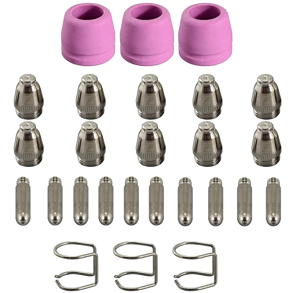 CENPEK 26Pcs Weld SG55 AG60 WSD60 Plasma Cutter Torch Consumables Kit Tips 40/50/60 Amp