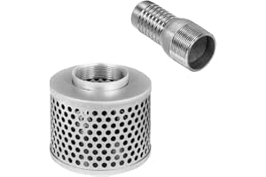 MAXX FLEX Pipe King 1.5" Suction and Lay Flat Round Hole Steel Strainer and Combination Hose Nipple Set