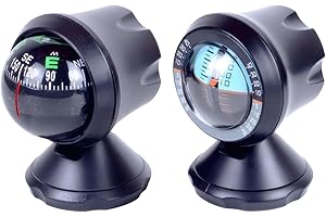 Generic Car Compass Inclinometer, 3.1 X 2.4 X 2.2 In, Dashboard Navigation Guide Ball, Off-Road Driving Assistance