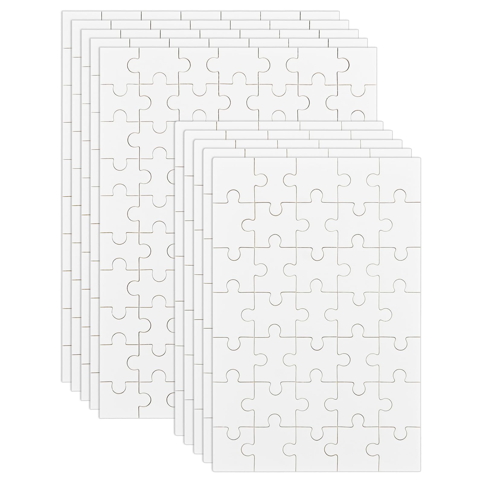 Bekecidi 10 Sheets Sublimation Puzzle Blanks DIY Puzzles Adult Jigsaw Puzzle for Heat Press Thermal Transfer Printing Your Own Puzzles Crafts, 2 Size