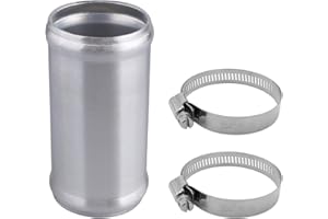 AC PERFORMANCE 2" (51mm) OD Aluminum Alloy Hose Joiner Silicone Pipe Connector Bead, 4" Length with 304 SS Clamps