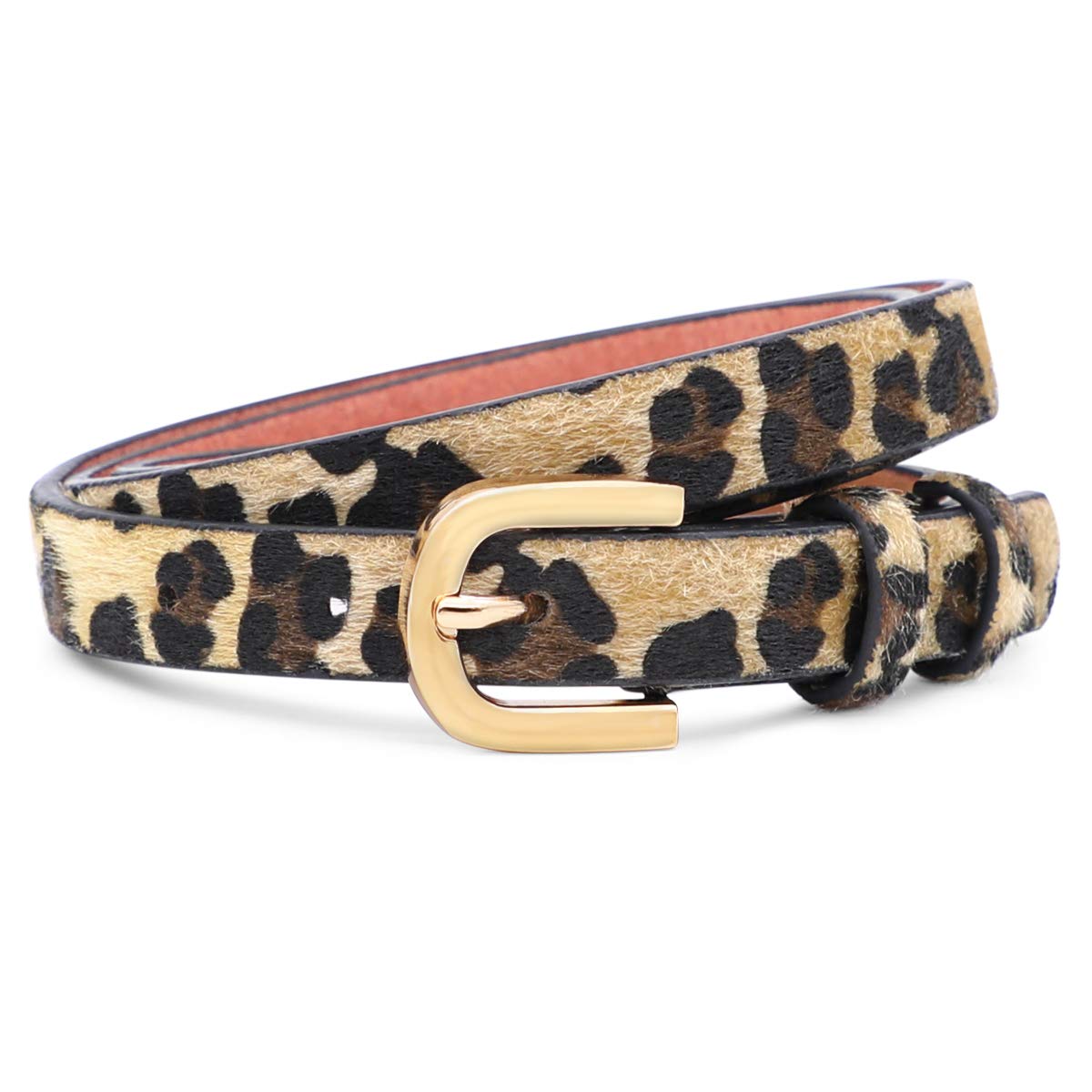 Sexy Leopard Print Belt for Women, Artificial Leather Belt with Horse Hair on Surface