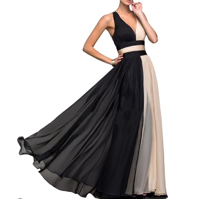 iBaste 14 Vestiti Lunghi Cerimonia Donna Eleganti Sexy Scollo-V ...