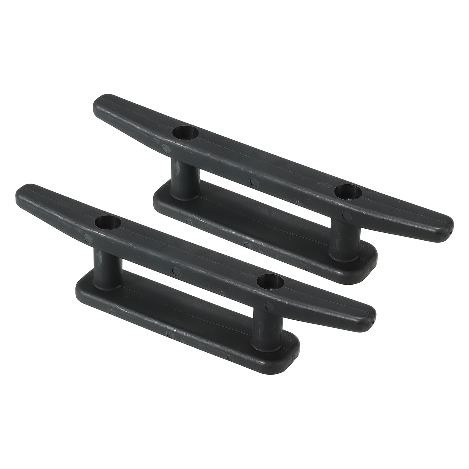 PATIKIL 6.5 Inch Nylon Boat Dock Cleat 2 Pack Kayak Small Rope Tie Cleat Dock for Marine Deck Boats Canoes Kayaks, Decor, Black