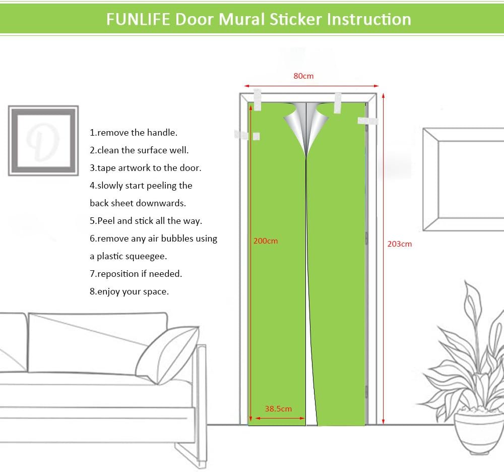 NANA SHENGJIAYI 3D Door Wall Mural Wallpaper Stickers Vinyl Removable Decals for Home 30.3" x 78.7"(77x200cm), 2 Pcs.（Fantasy Tree）: Home & Kitchen