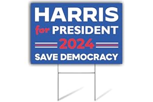 SignPro Kamala Harris 2024 Yard Sign | Harris For President Lawn Sign | Harris 2024 Yard Signs | 18" x 12" Corrugated Plastic | Includes H Stake | Double Sided