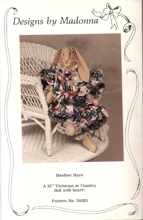 Amazon.com: Stuffed rabbit in Victorian or Country dress - Vintage ...