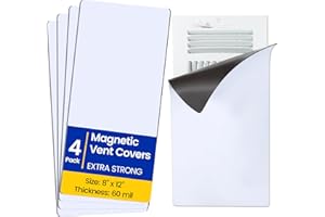 Seatern Magnetic Vent Covers, Extra Strong Magnets, 8" x 12" (4 Pack) Ultra Thick 60mil, Complete Seal, Air Vent Covers for Home Floor, Ceiling, Wall Registers, HVAC, AC, RV, and Heater Vents