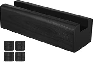 HOMSFOU Solid Wood Floor Mirror Stand Anti-Slip Mirror Base Support Frame for Full Length Artwork Holder for Living Room Bedroom Bathroom