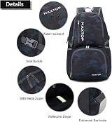 MAXTOP 40L Lightweight Backpack Outdoor Daypack Foldable Water Resistant view 4