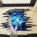 CNUSER 3D Blue Galaxy Wall Stickers- Universe Scene with Planets Stars Starry Sky- Removable Wall Mural Decals for Kids Bedroom Ceiling Living Room Nursery