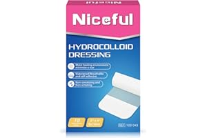 Niceful 10 Pack Hydrocolloid Bandages Large, 2"x4" Hydrocolloid Dressing Extra Thin for Light Exudate, HSA FSA Eligible, Large Hydrocolloid Bandages Fast Healing