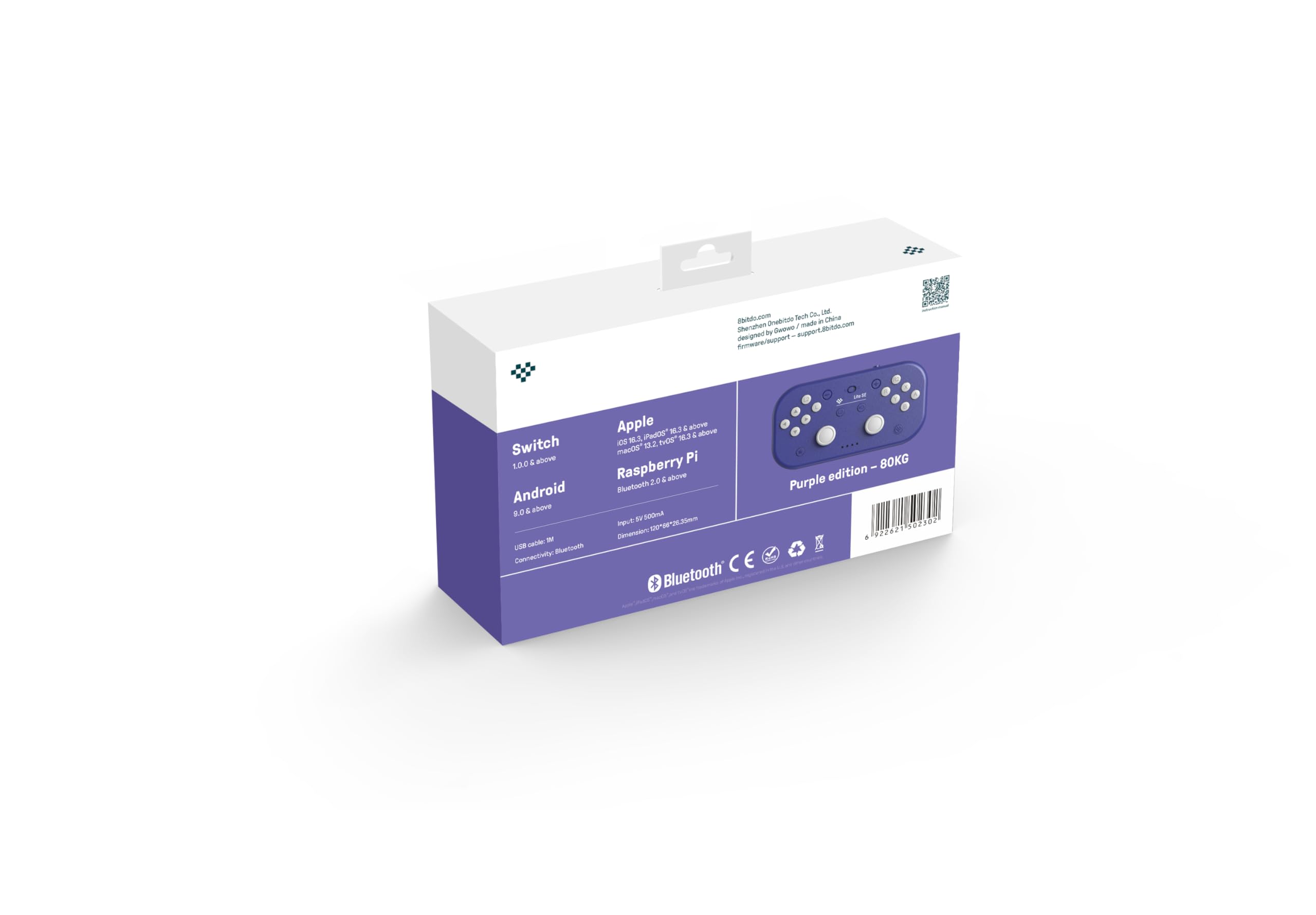 8Bitdo Lite SE Bluetooth Gamepad for Switch, Android, iPhone, iPad, macOS and Apple TV, for Gamers with Limited Mobility